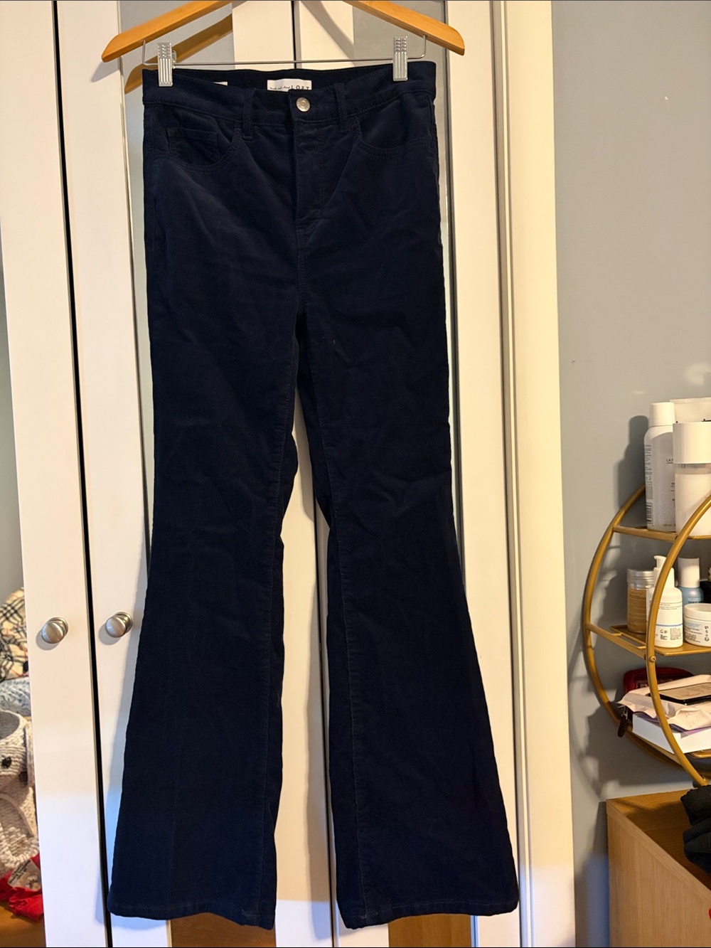 LOFT Dark Navy Wide-Leg Corduroy Jeans